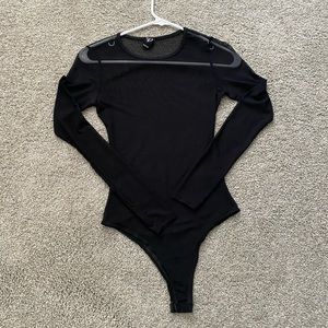 XS sheer black bodysuit